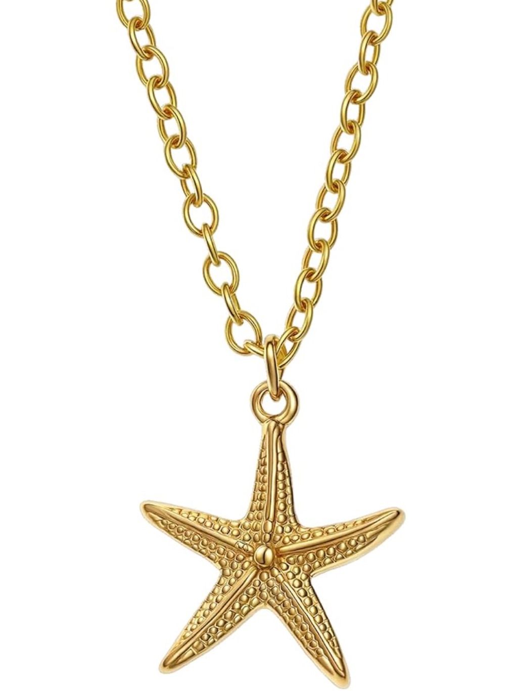 New Anthropologie Gold Starfish Pendant Necklace
